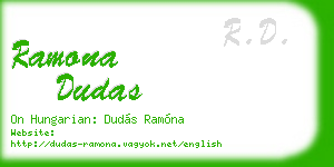 ramona dudas business card